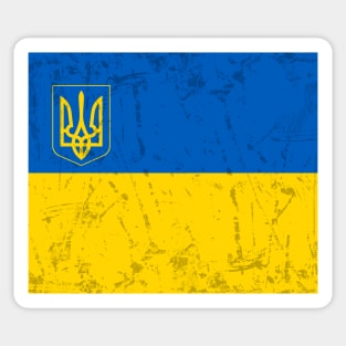 Vintage Ukrainian Flag Trident Sticker